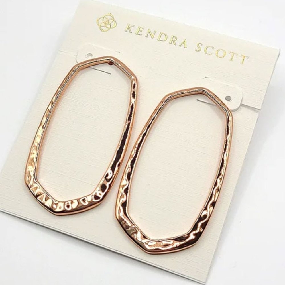 Kendra Scott Rose Gold Zorte Open Frame Earrings - Picture 3 of 7